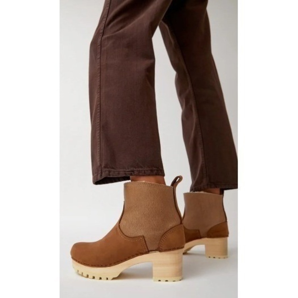 No.6 Mid-Heel Shearling‎ Clog Boots in Honey Aviator – EU 36